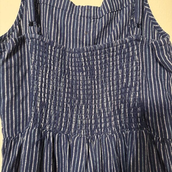 Old Navy Pinstripe Jumpsuit with adjustable straps and smocking in size Medium - Picture 4 of 7
